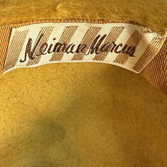 VTG MOD Duchess Italian Wool Felt Faux Fur Cloche Bucket Cossack Style Hat Amber main image 4